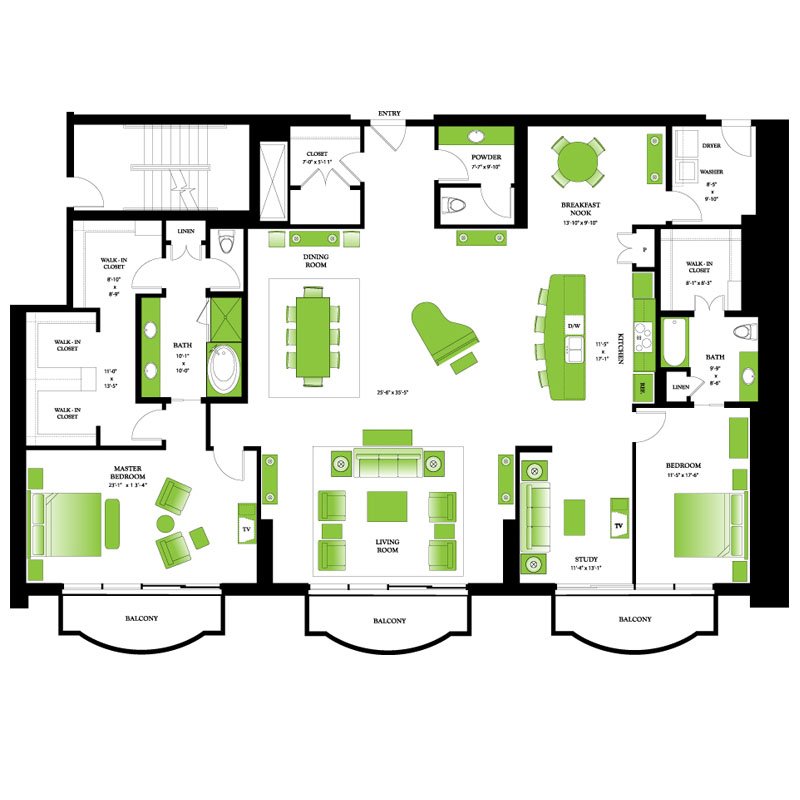 Floor Plans One Park Place Luxury Apartments Near Me