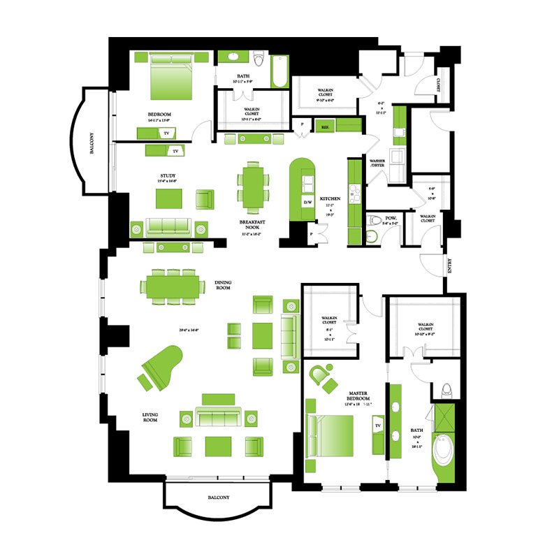 Floor Plans One Park Place Luxury Apartments Near Me