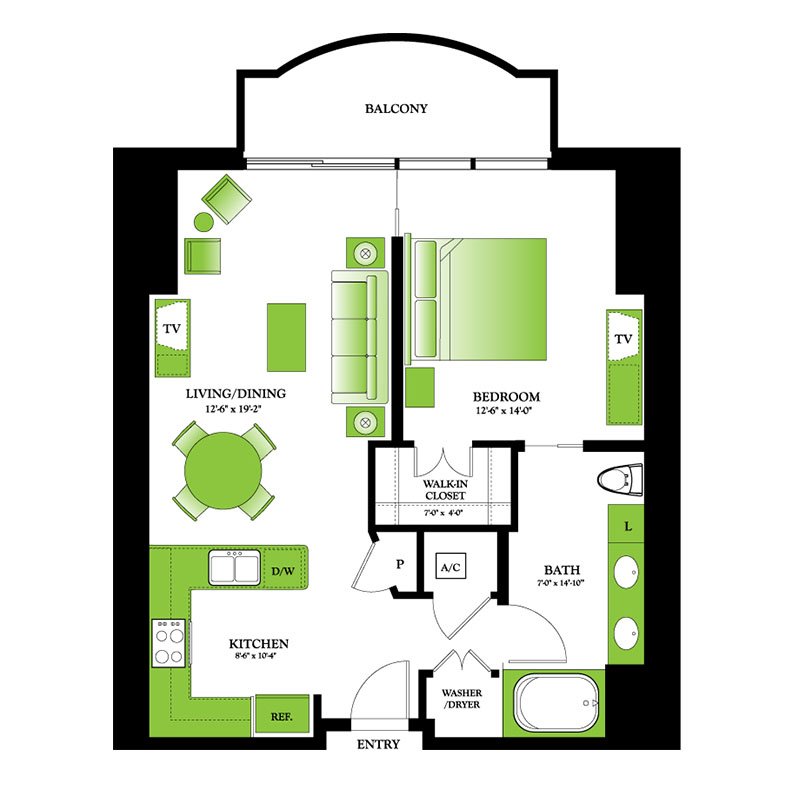 Azalea Floor Plan | Downtown Houston Apartments