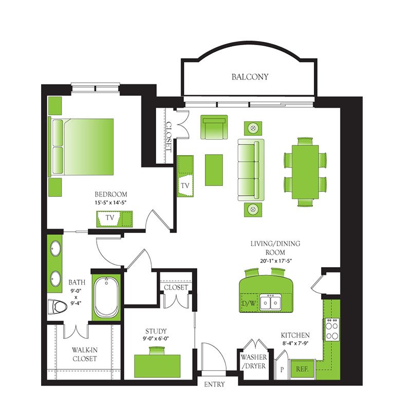 Blue Spruce Floor Plan | Houston Luxury Apartments
