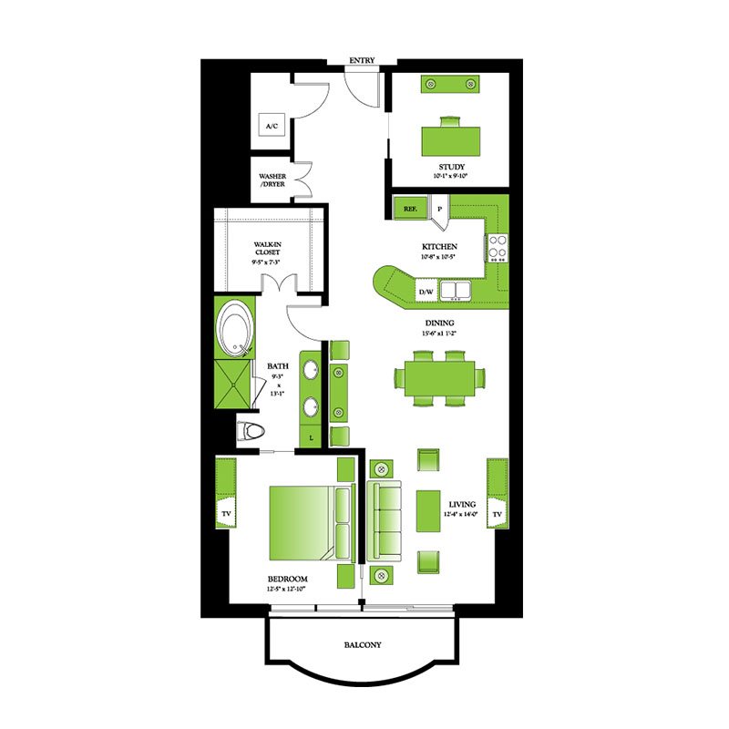 Buckeye Floor Plan | Downtown Houston Apartments