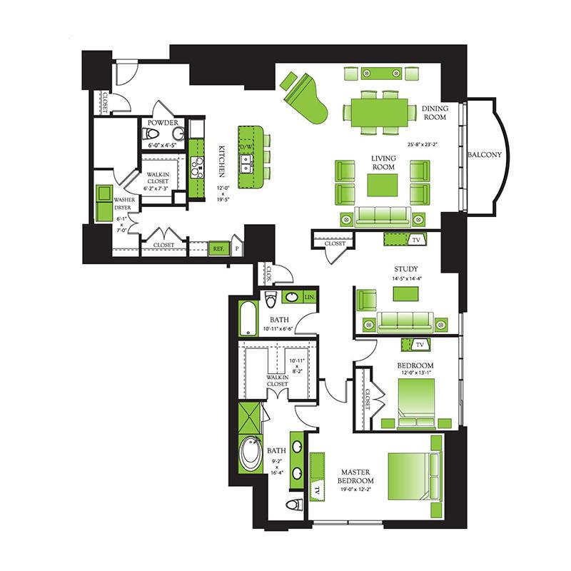 Douglas Fir Floor Plan | Houston Luxury Apartments
